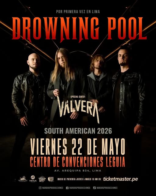 Drowning Pool llega por primera vez a Lima