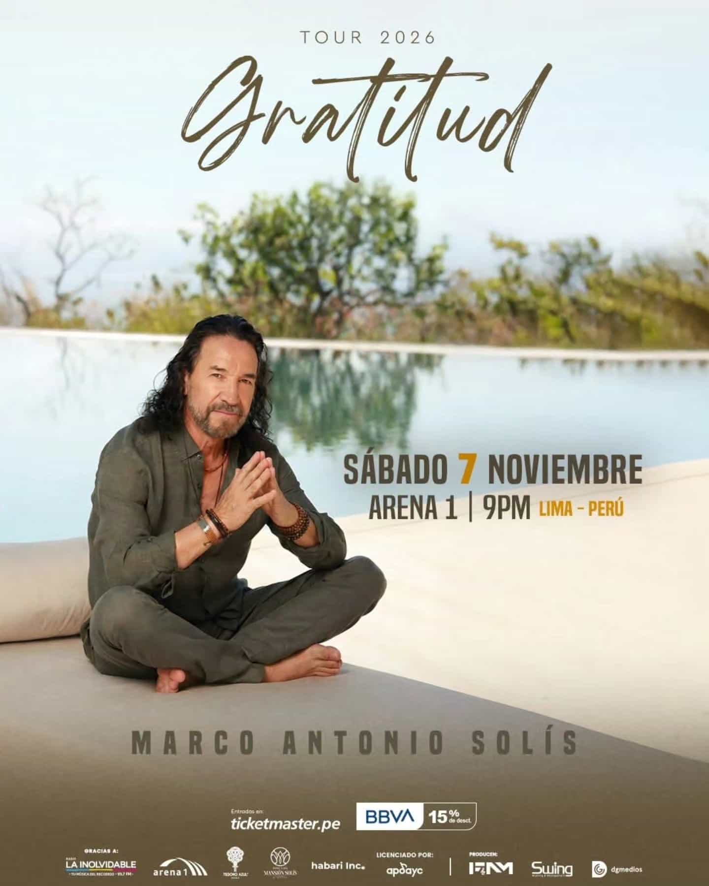 Marco Antonio Solís regresa a Lima con su tour “Gratitud 2026” en Arena 1