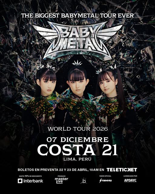 BABYMETAL llega a Perú: el caos del Kawaii Metal se desata en Lima este 2026