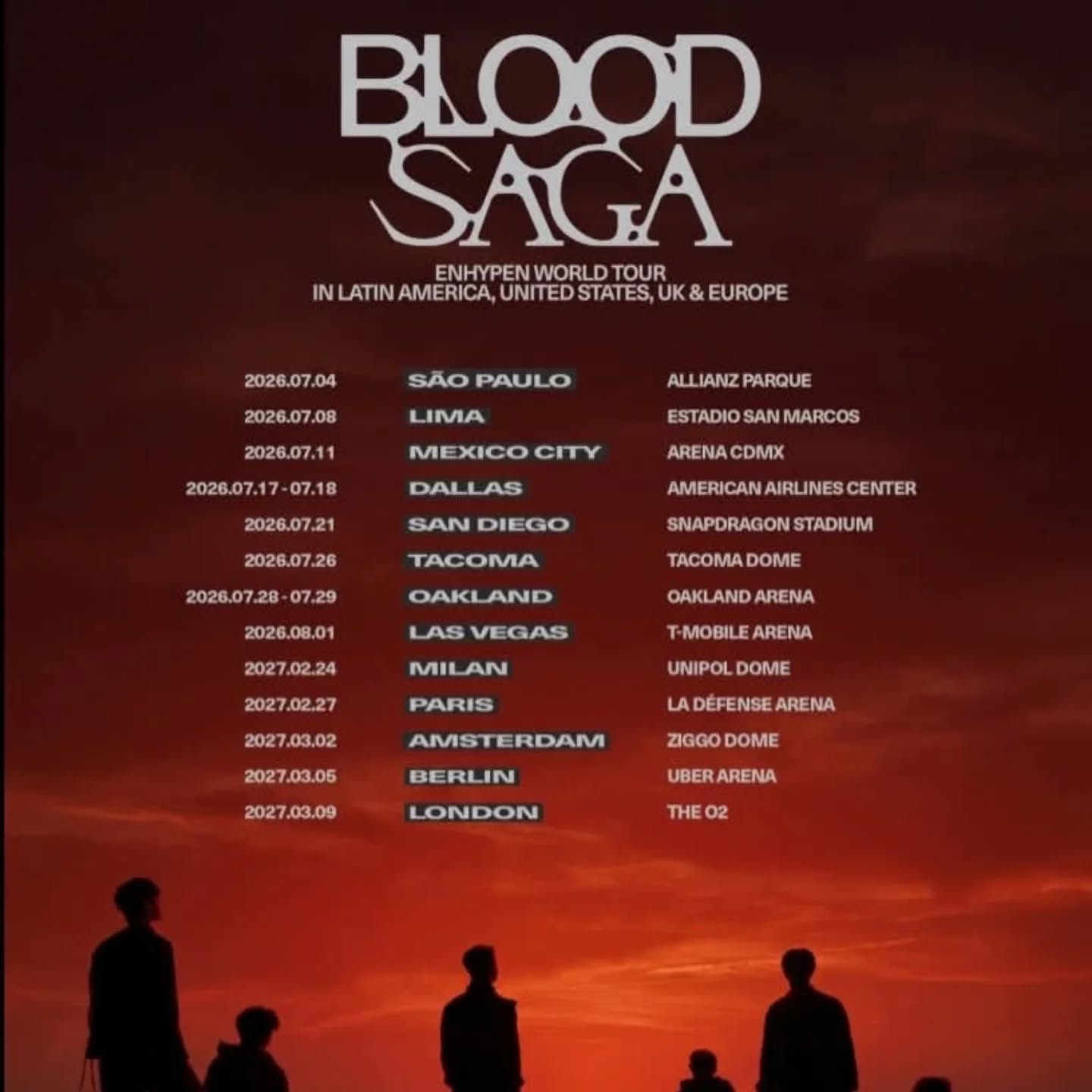 ENHYPEN llega a Perú: una noche inolvidable en Lima con la era Blood & Dark